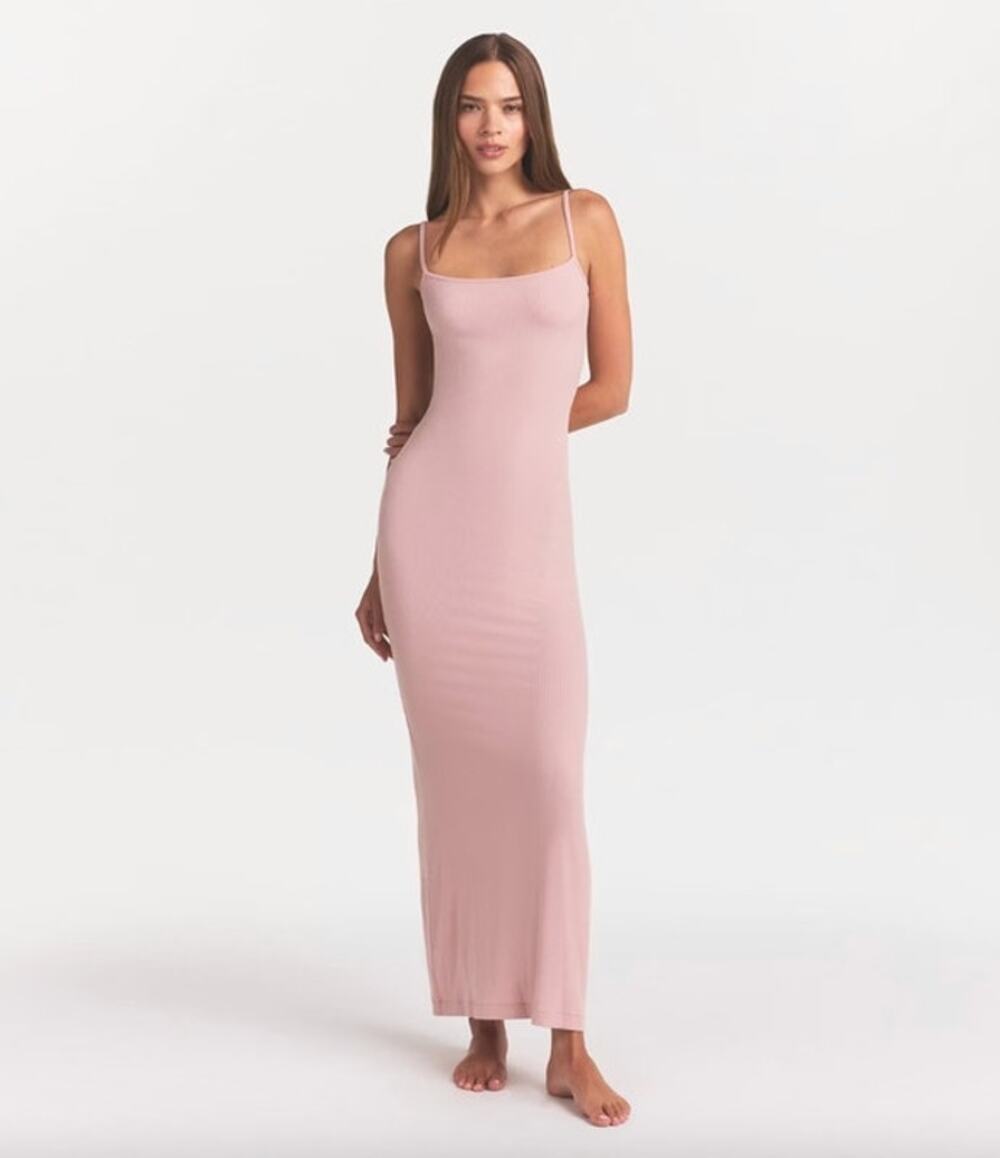SKIMS Soft Lounge Long Slip Dress NEW Size XXS Morganite Pink $80
